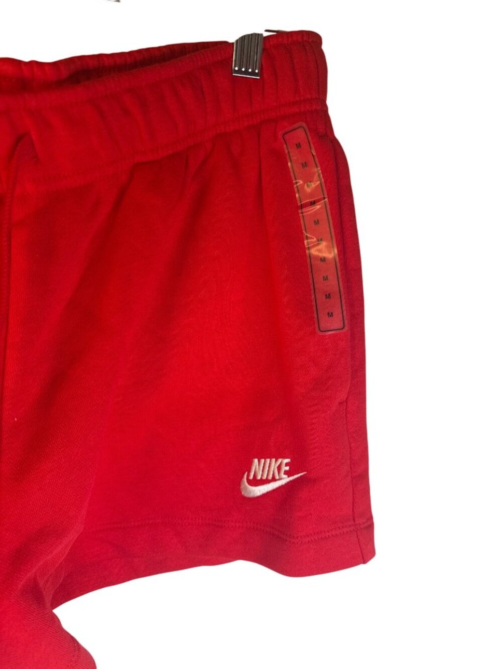 New Nike Red Drawstring Medium Mid-Rise Shorts 80% Cotton 20% Polyester - Picture 8 of 12